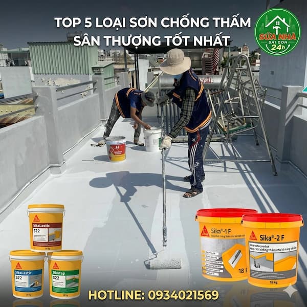 Thi công chống thấm sân thượng bằng sika